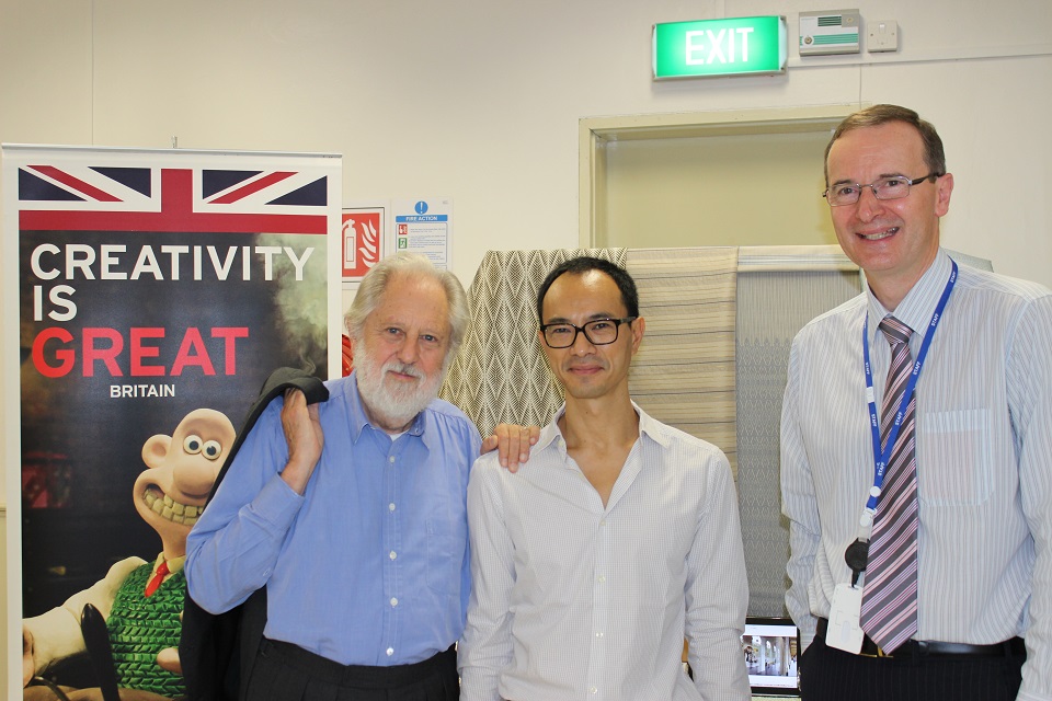 Lord Puttnam with Ambassador and Anou Thammavong