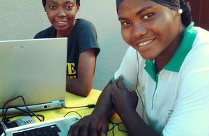 Software developers Mariam and Uche, online at a 'tech hub' in Lagos, Nigeria. Picture: Russell Watkins/DFID