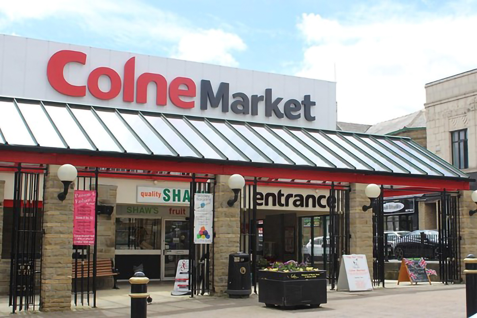 Exterior of Colne market 