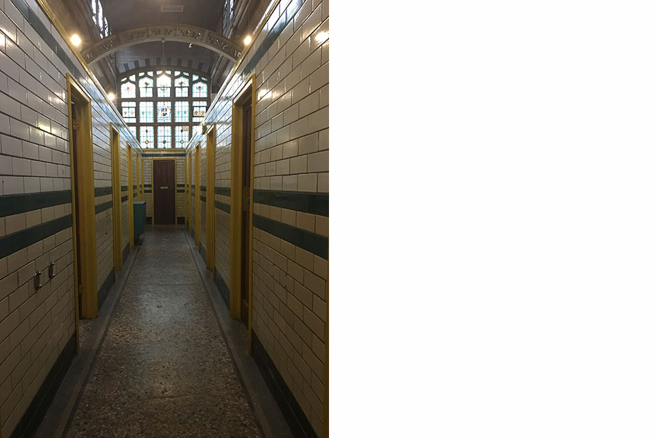 Interior (Corridor/ changing rooms) for Moseley Road baths 