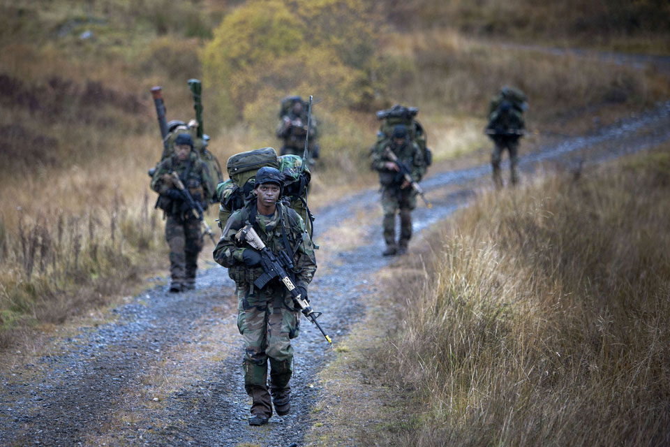Dutch marines on a foot patrol