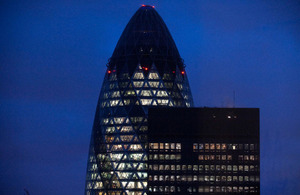 London Gherkin at night