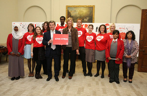 Minister Robertson with Oxfam campaigners