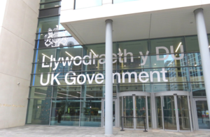 Front of UK Government hub in Cardiff Central Square