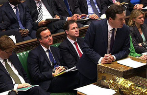 Chancellor making his Autumn Statement to Parliament in 2012