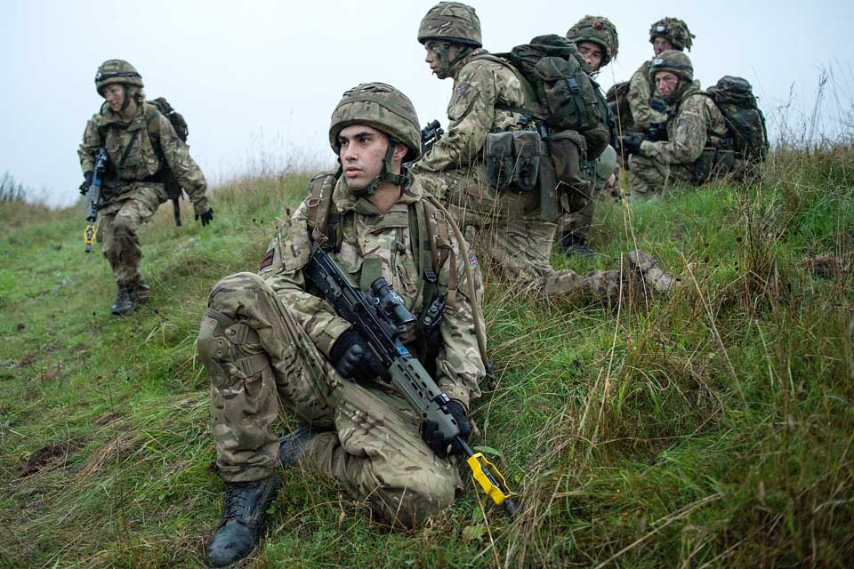 Reservist soldiers during an exercise on Salisbury Plain