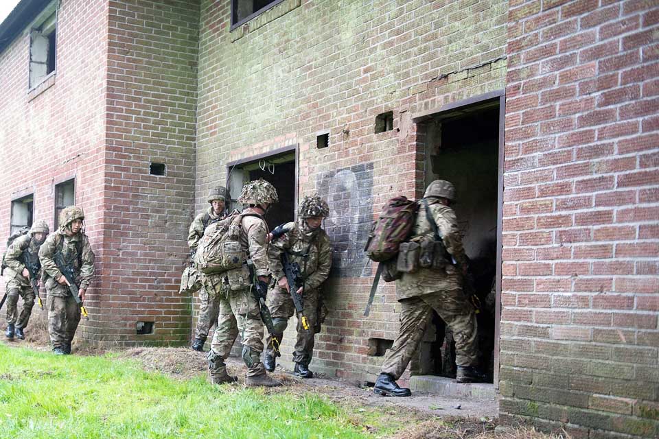 Reservist soldiers during an urban warfare exercise