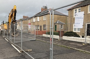 Safety fencing around affected properties