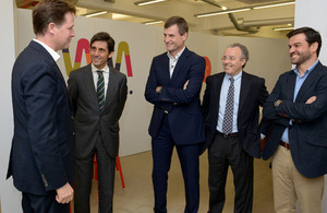 Deputy Prime Minister Nick Clegg opening new start-up accelerator Wayra UnLtd