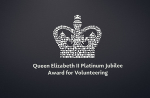 Logo for the Queen Elizabeth II Platinum Jubilee Volunteering Award