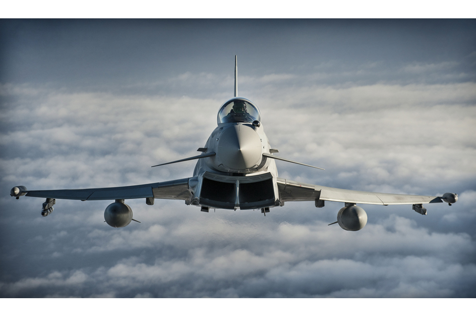 A Royal Air Force Typhoon from No 1 (Fighter) Squadron