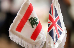 UK and Lebanon flags