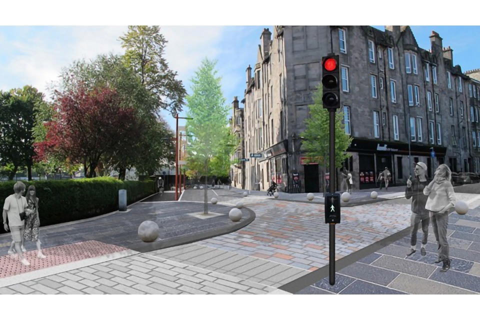 Artist’s impression of the regenerated Town Centre road and pavements