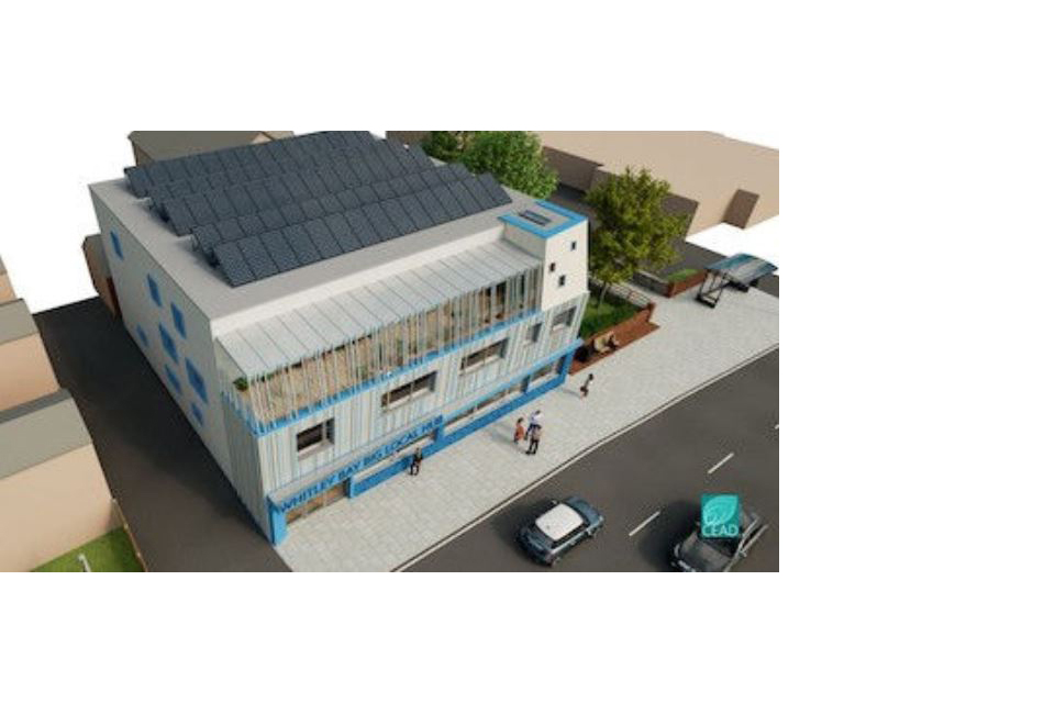 Mock up aerial view of the proposed Whitley Big Bay Local building