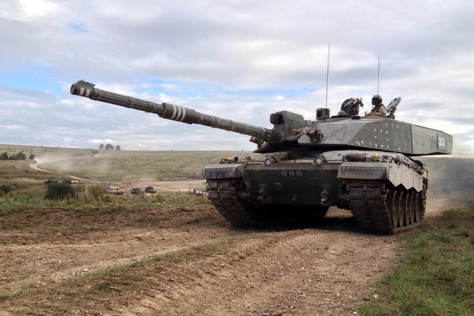 A Challenger 2 tank on Salisbury Plain