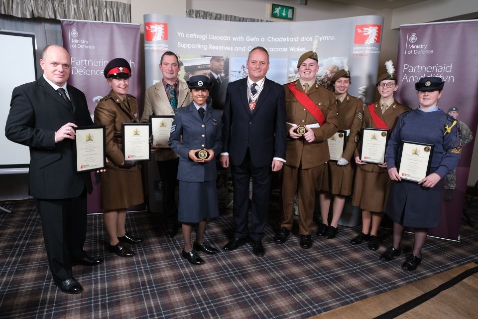 Group of military people smiling