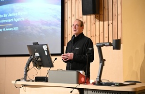 James Bevan, Chief Executive at the Environment Agency, presenting.