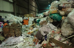 Image shows waste on site at Shee recycling
