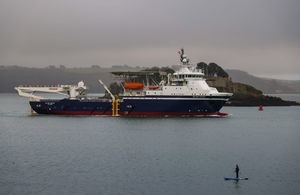 MV Island Crown sailing into HMNB Devonport.