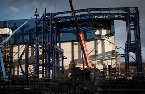 Steelwork on the Sellafield site.