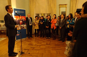 Andrew Key, Chargé d’Affaires made a speech for Chevening alumni and guests at the British Ambassador’s Residence.
