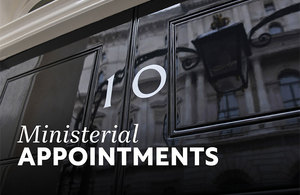 A photo of the door outside 10 Downing Street with the words 'Ministerial Appointments'