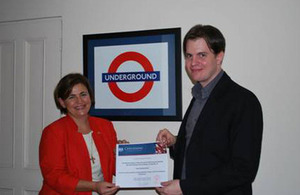 British Ambassador Sharon Campbell and current scholarship recipient, Omar Quesada Arias