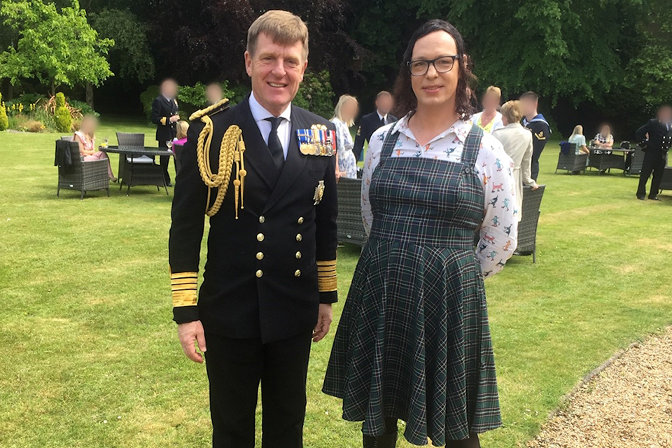 First Sea Lord Admiral Sir Ben Key with Natalie Anders