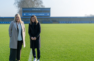 A photo of Chelsea Women's manager Emma Hayes and Chair of the Review into Women's Football Karen Carney