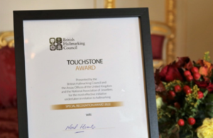 Touchstone Award certificate