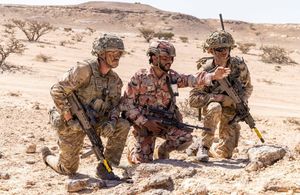 British and Omani soldiers on exercise in Oman