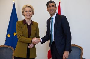 Prime Minister Rishi Sunak meets the President of the European Commission Ursula von der Leyen at the Munich Security Conference.