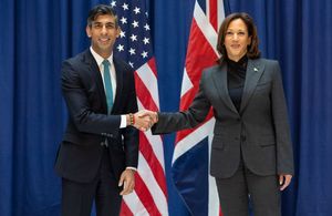 The Prime Minister Rishi Sunak meets the Vice President of the USA Kamala Harris at the Munich Security Conference.