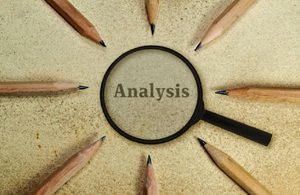 The word Analysis circled by pencils
