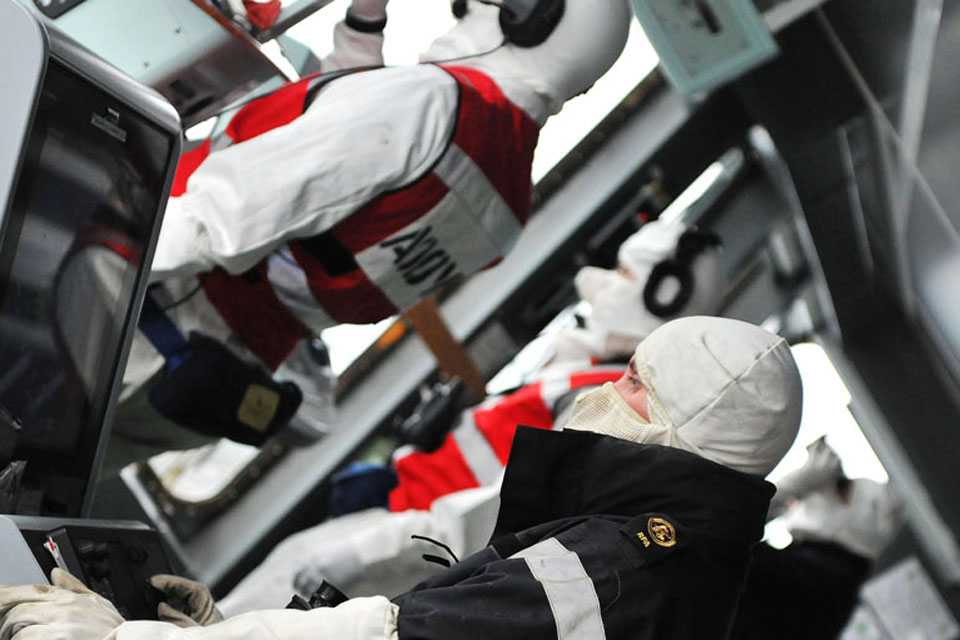 RFA Argus's bridge at action stations during Exercise Medical Endeavour 2012