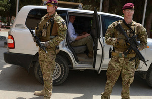 Corporals James Goff (left) and Mark Finmore from Deputy Commander ISAF's close protection team [Picture: Corporal Jamie Peters RLC, Crown copyright]