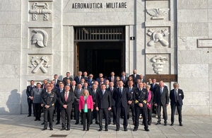 Minister for Defence Procurement in Italy, surrounded by officials, ministers and secretaries of states from participating nations.