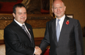 Foreign Secretary William Hague meeting Serbian Prime Minister Ivica Dacic in London, 28 October 2013.