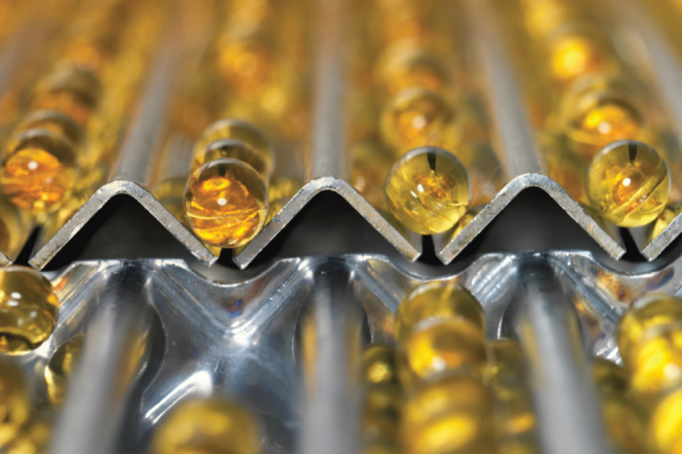 Medical pills on a production line