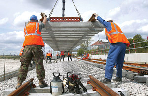 Railway construction.