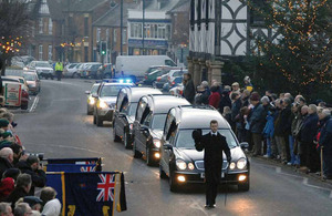 Funeral cortege of a serviceman killed on operations