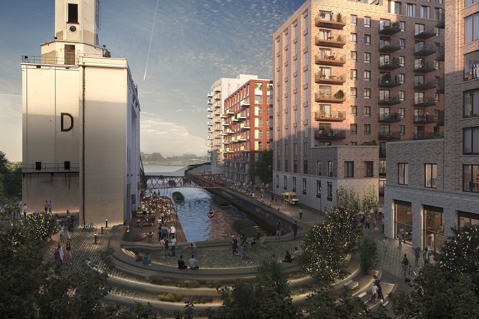 A CGI mock-up of the silo at the Silvertown regeneration project in Newham, east London
