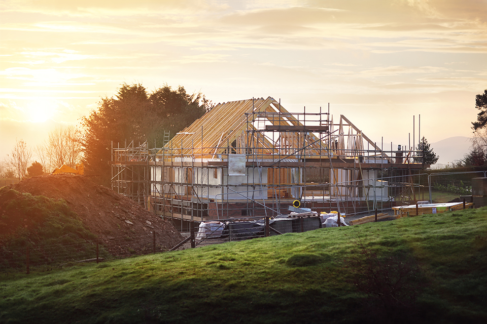 Stock image of a house under construction