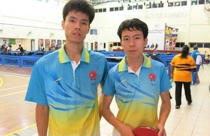 DPRK athletes:Pictured are (left) Mu Yu Chol and (Right) Ri Chol Song