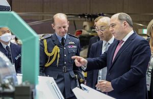 Defence Secretary with Chief of the Air Staff at DSEI Japan.