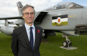 Dr Andrew Murrison at RAF Lossiemouth [Picture: Senior Aircraftman Connor Payne, Crown copyright]