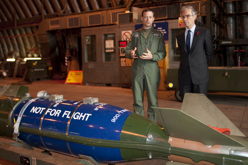 Dr Andrew Murrison is shown aerial munitions