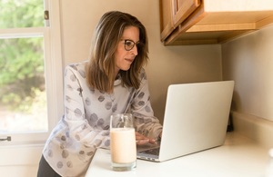 Woman Working at Laptop