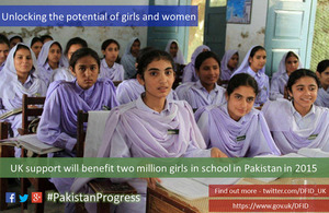 Girls at school in Pakistan - DFID campaign