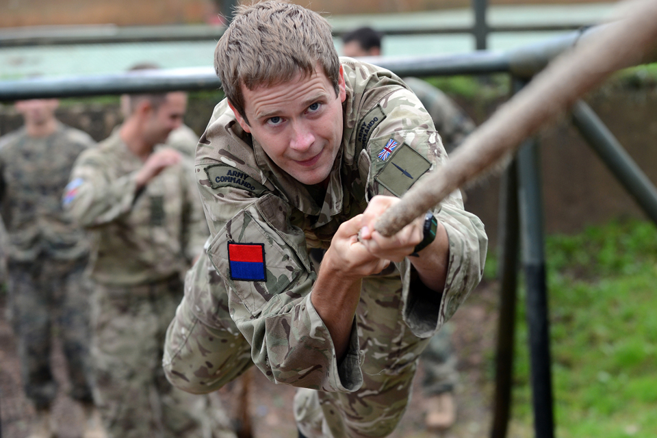 A soldier on the assault course